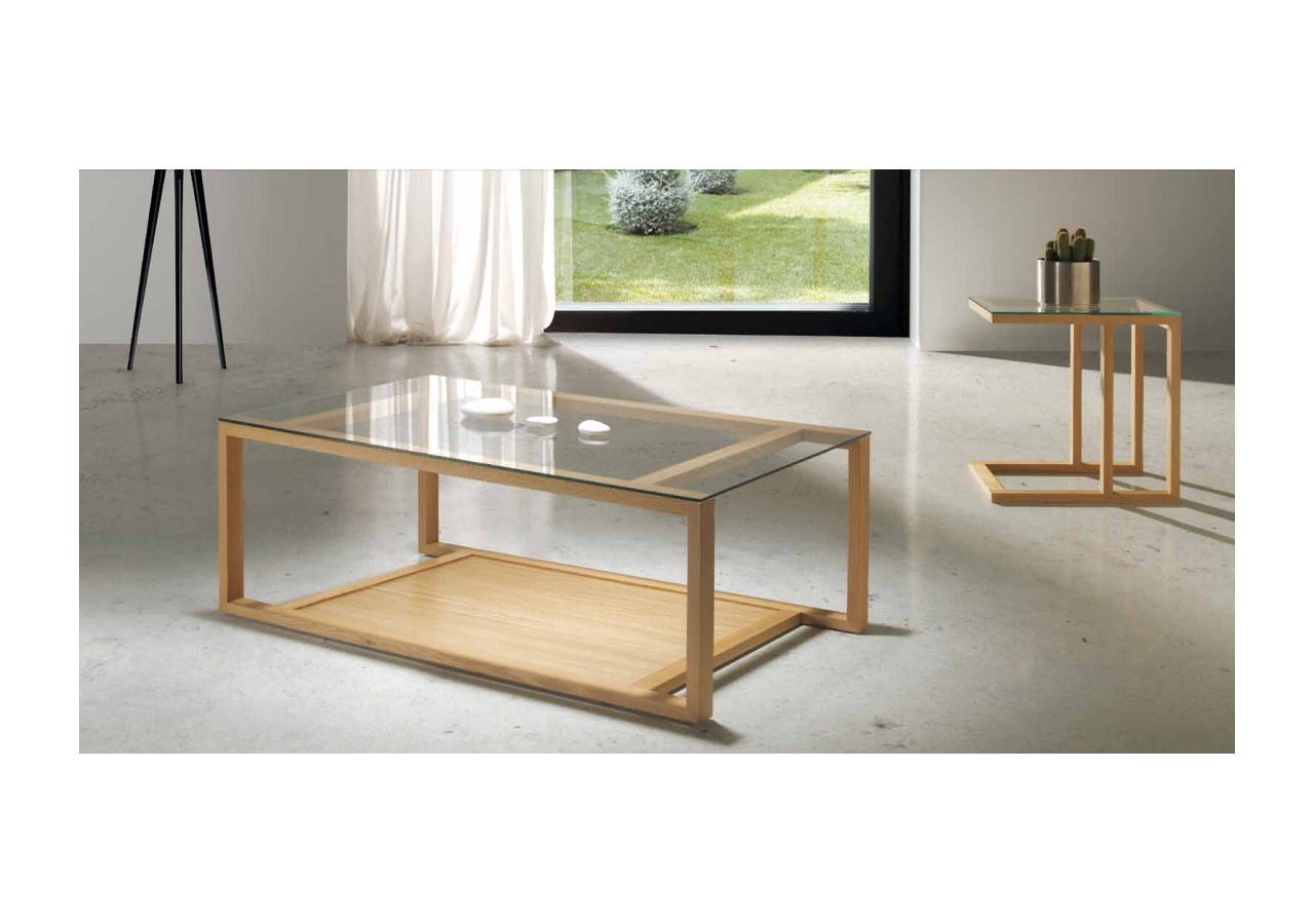 Mesa rincón madera de nogal redonda moderna ideal para salón o entrada como mesa  auxiliar B-033 al mejor precio en Cuorebello