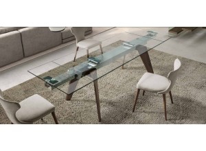 Mesa de comedor extensible Tavolo Glass