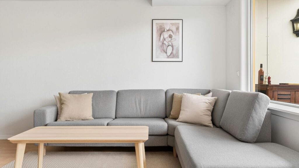 cojines para sofá grisáceo