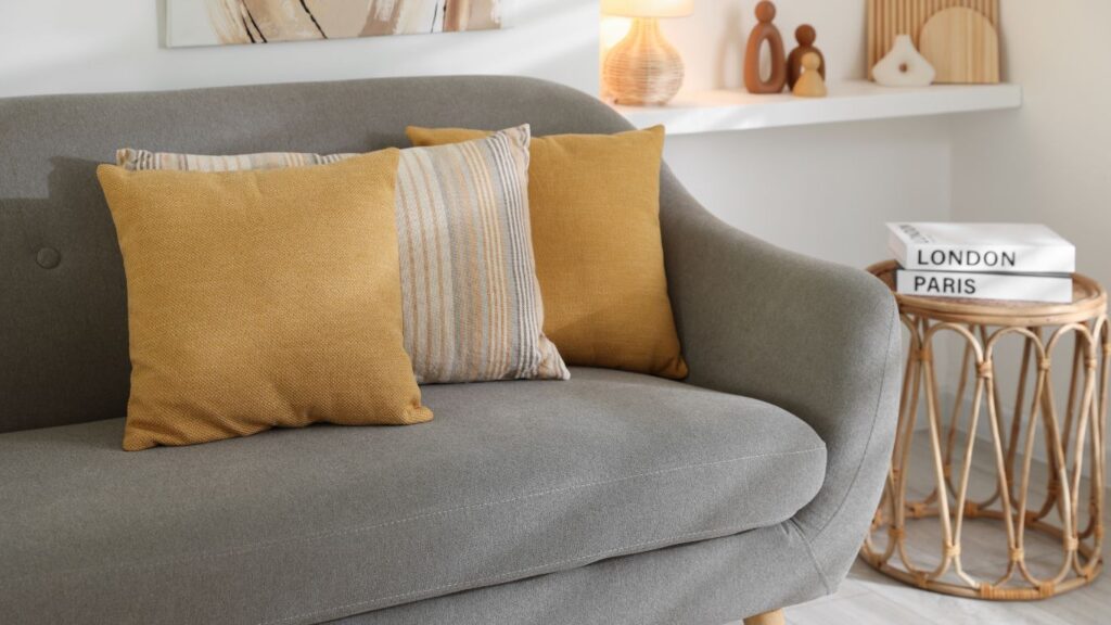 cojín para sofás grises claritos