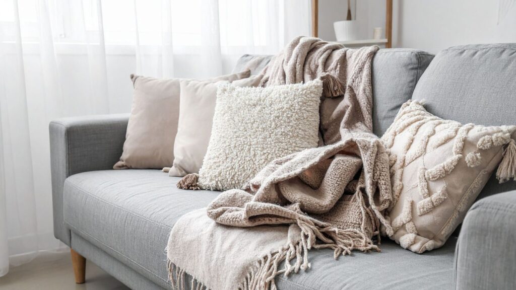 consejos para decorar sofás grises con cojines