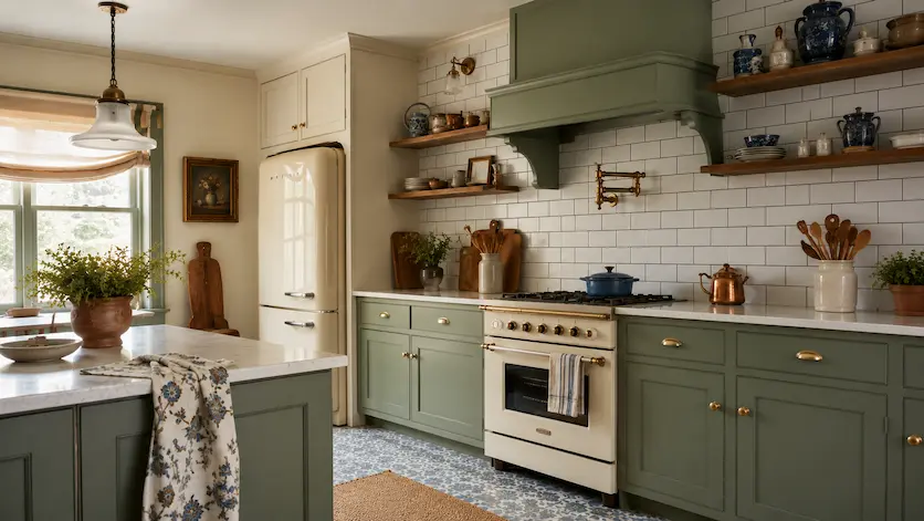 Cómo combinar con colores vintage en la cocina