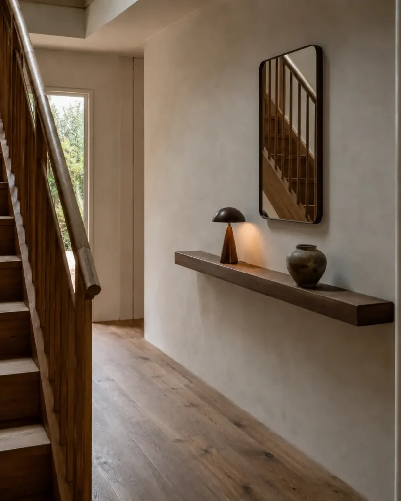 Decoración de descansillos de escaleras con una composición adaptada al espacio disponible