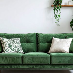 cómo combinar un sofá verde